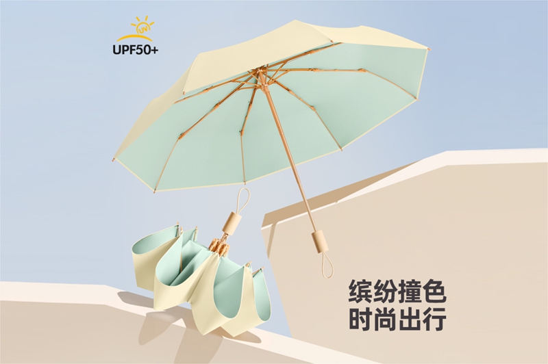 彩膠金色骨三節(jié)傘 YK-SJSD96